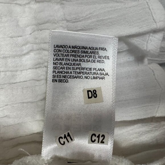 Lucky Brand White Cotton Crochet Collar Halter Neck Shirred Waist Peplum Top - Picture 11 of 13